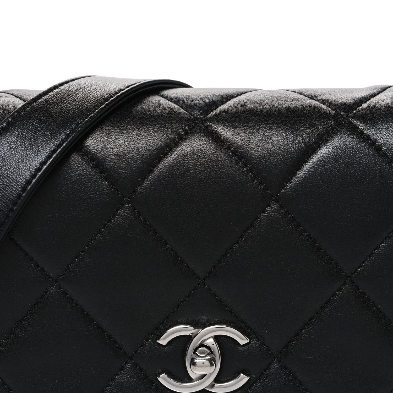 Chanel Lambskin Quilted Mini Chain Rows Flap Black 8 of 10