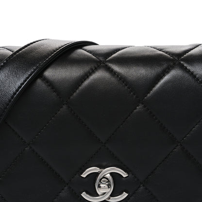 Chanel Lambskin Quilted Mini Chain Rows Flap Black 8 of 10