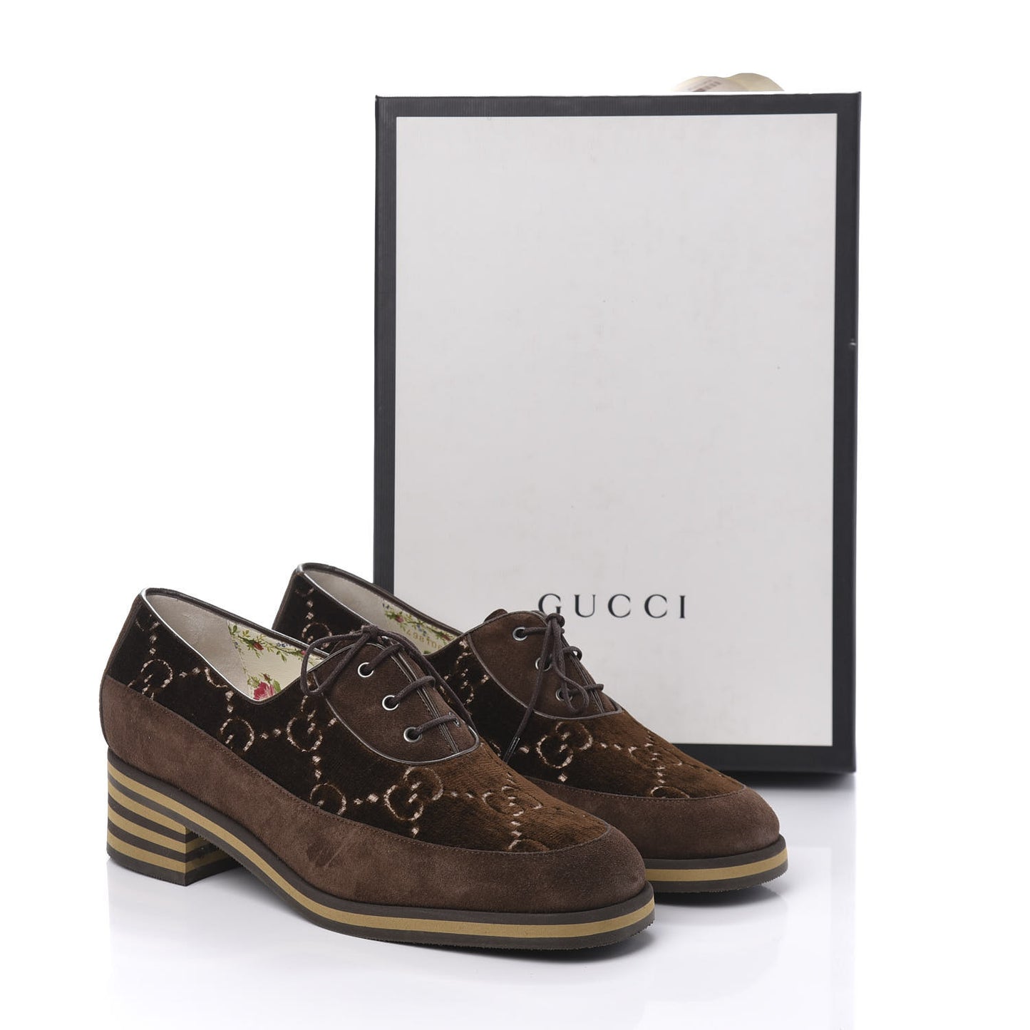 Velvet GG Monogram Thompson Derby Loafers 40 Vintage Cocoa Brown