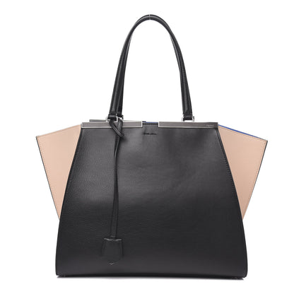 Fendi Vitello Dolce Bi-Color Large 3Jours Tote Black Plaster 1 of 10