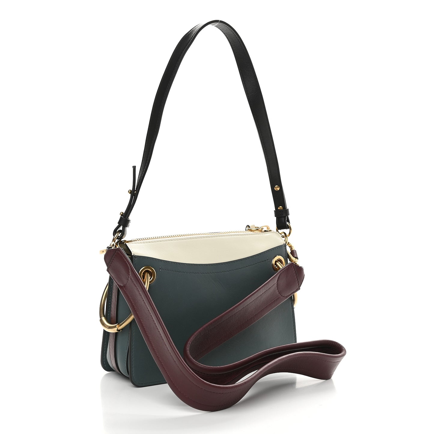Calfskin Small Roy Tri-Color Bag White Blue