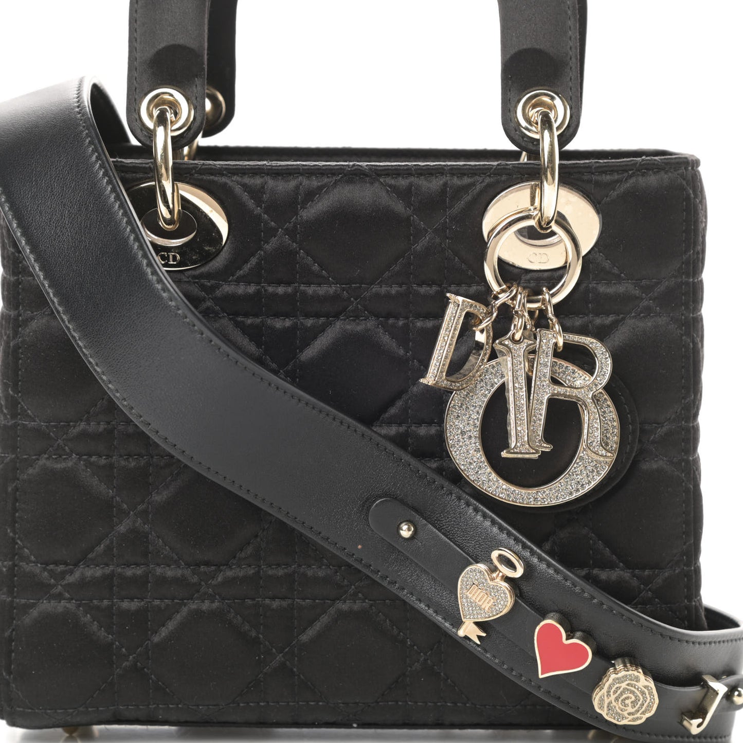 Satin Swarovski Crystal Cannage My ABC Lady Dior Black