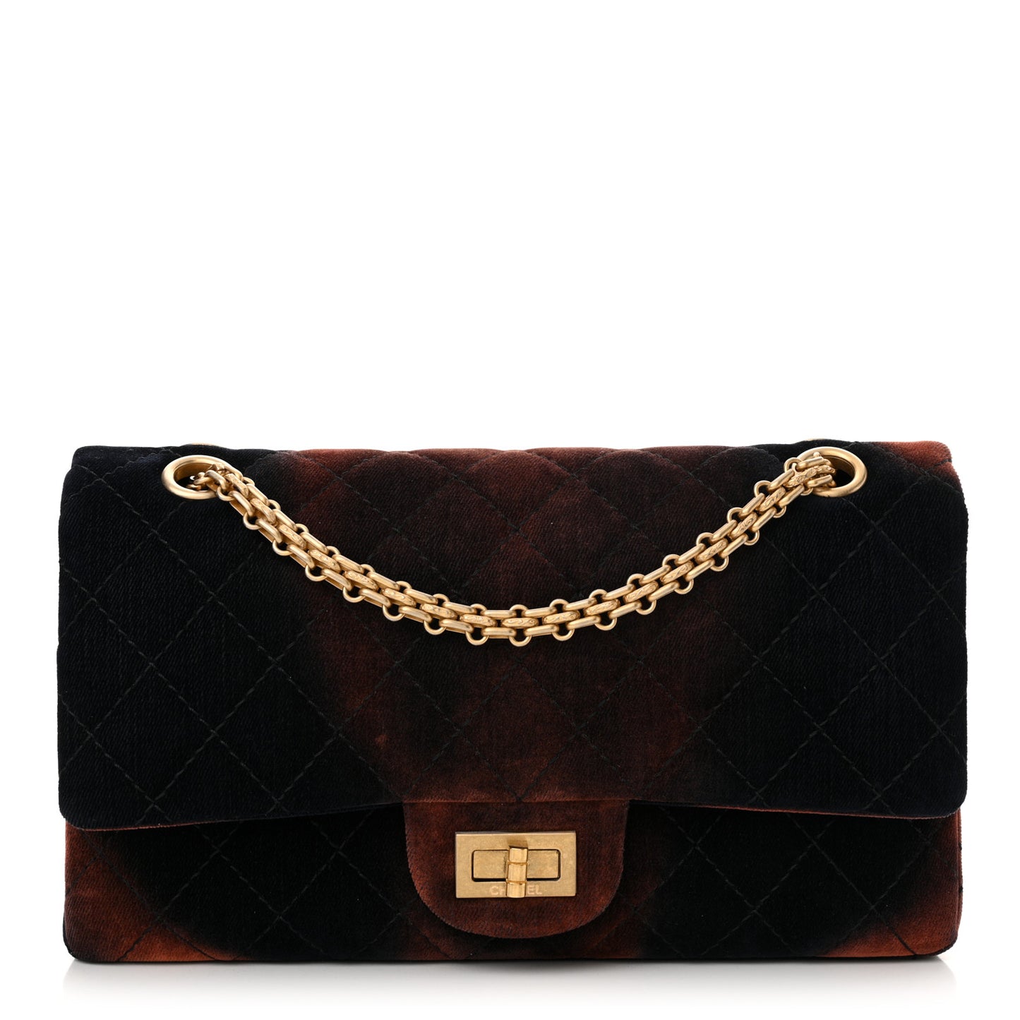Ombre Velvet Quilted 2.55 Reissue 225 Flap Navy