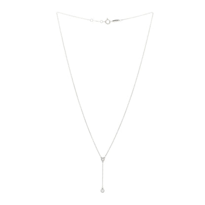 Tiffany Sterling Silver Diamond Elsa Peretti Diamonds by the Yard Y Drop Pendant Necklace 2 of 3