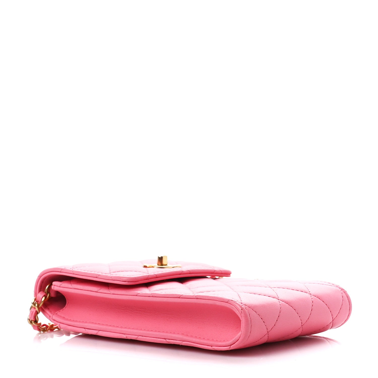Chanel Lambskin Quilted Pearl Crush Phone Holder With Chain Pink 4 of 12