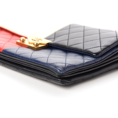 Chanel Lambskin Quilted Colorblock Pagoda Flap Black White Red Navy 7 of 10