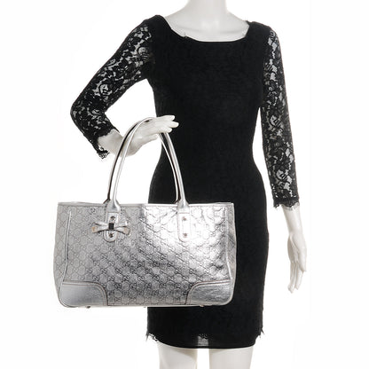 Gucci Guccissima Medium Princy Tote Silver 2 of 17