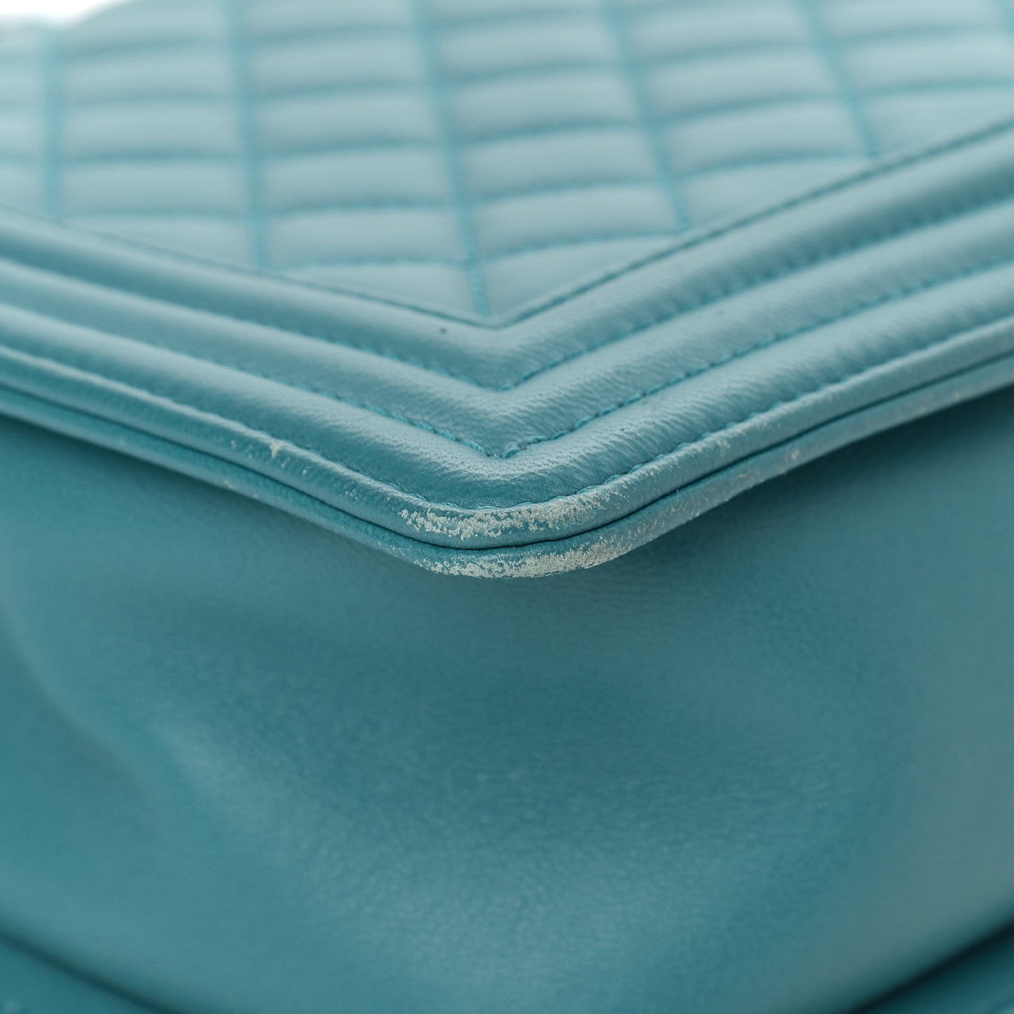 Lambskin Quilted New Medium Boy Flap Turquoise