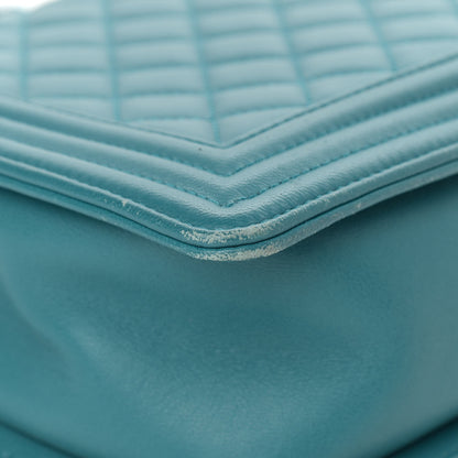 Chanel Lambskin Quilted New Medium Boy Flap Turquoise 10 of 13