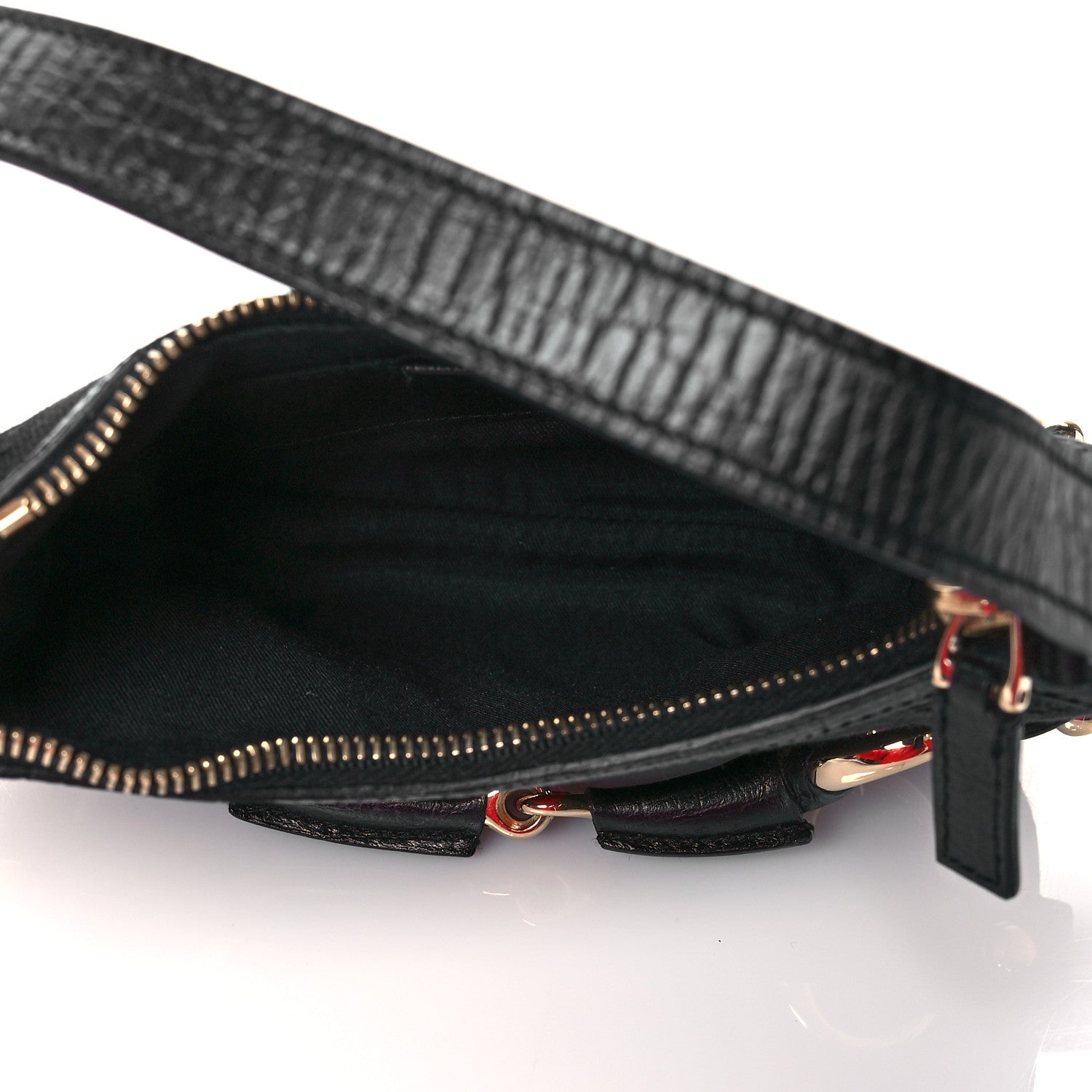 Gucci Monogram Web Horsebit Small Shoulder Bag Black 5 of 10