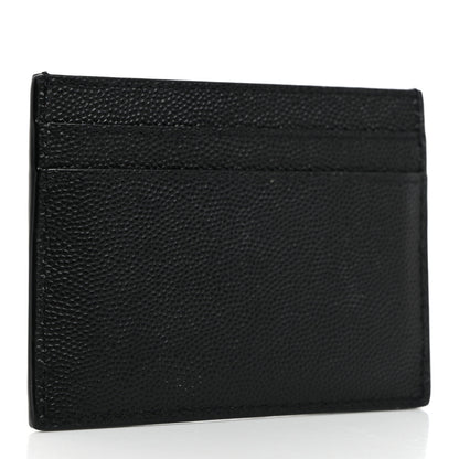 Saint Laurent Grain De Poudre Monogram Credit Card Case Black 3 of 8