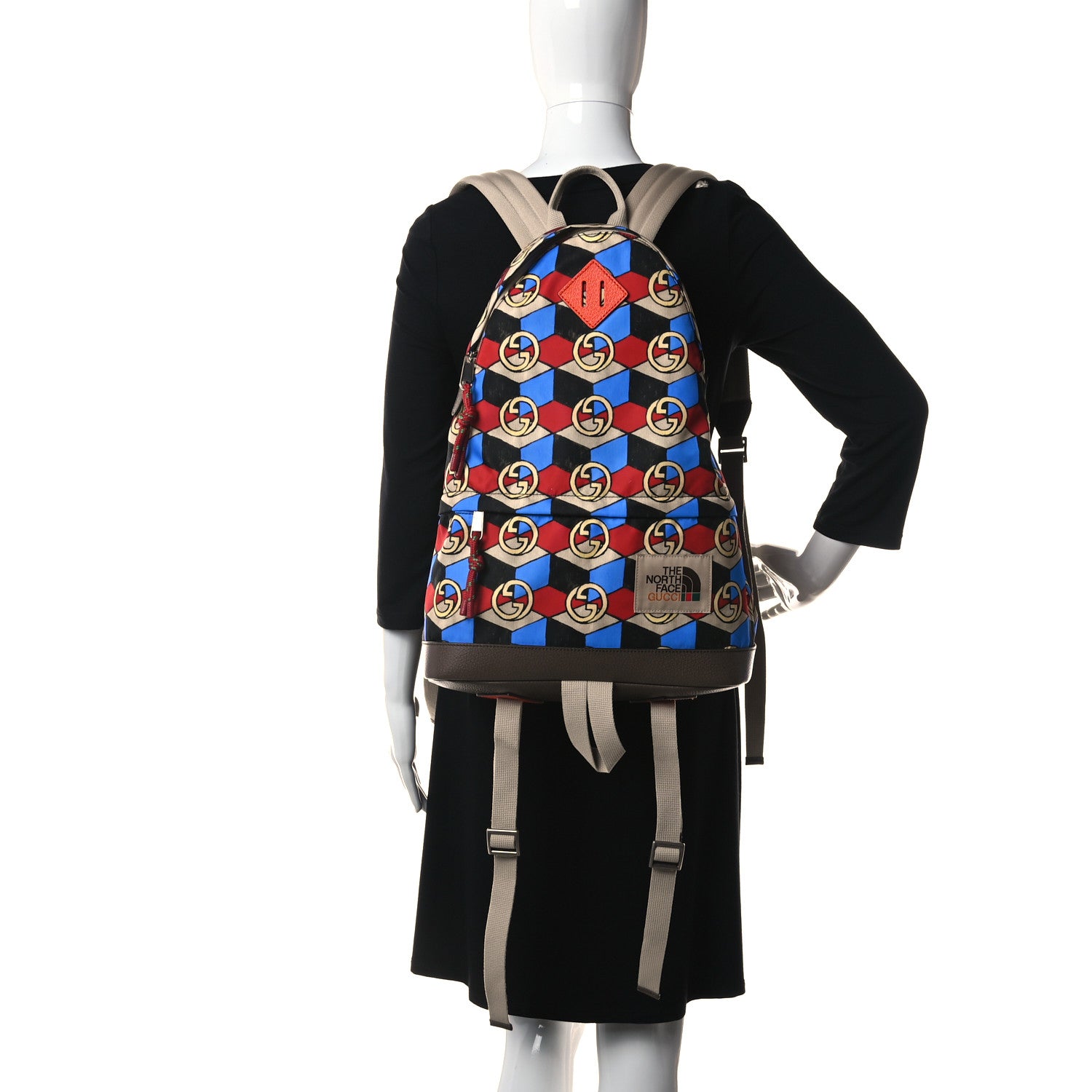 Gucci X THE NORTH FACE Econyl Nylon Geometric Interlocking G Print Medium Backpack Multicolor 2 of 9