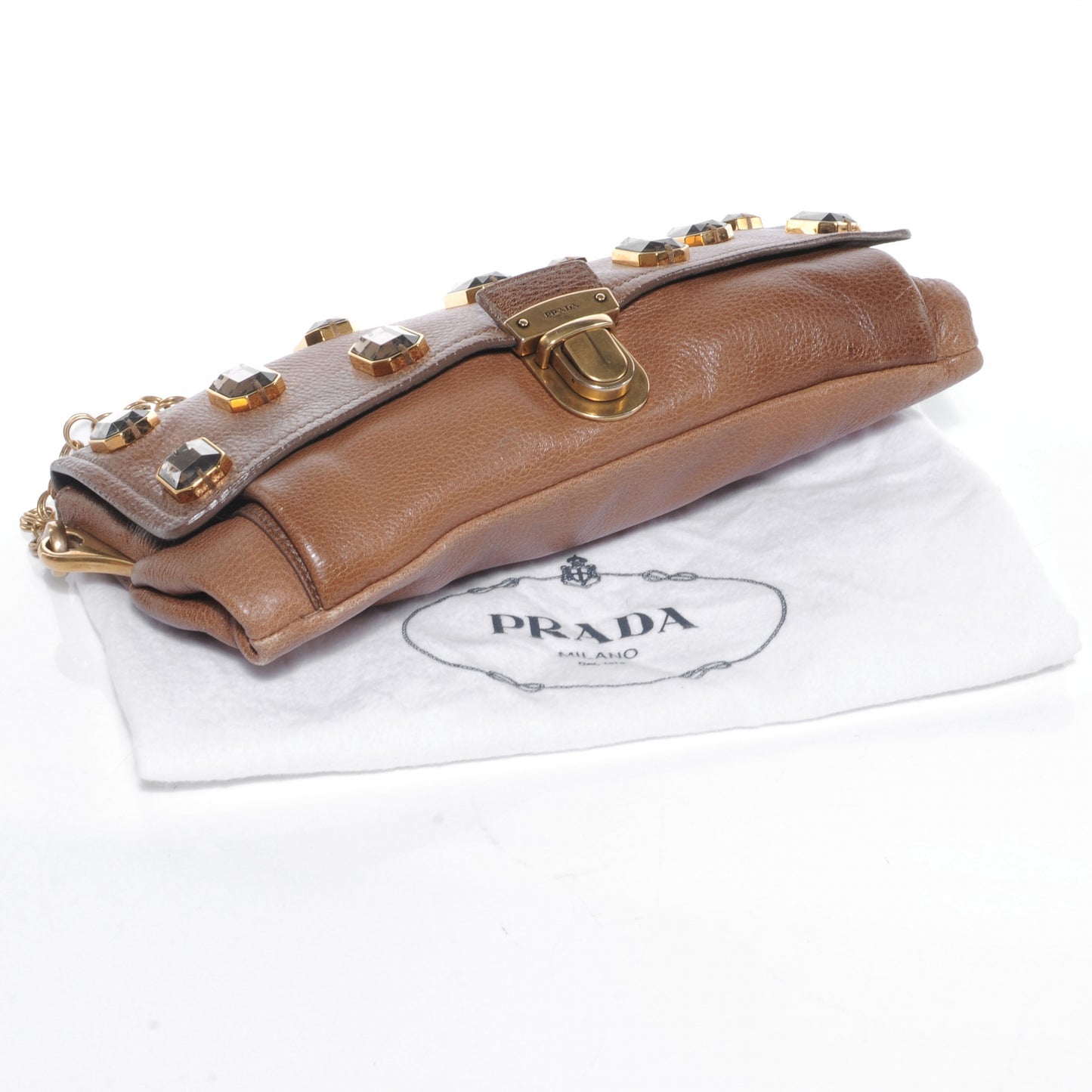 Cervo Pietre Jeweled Shoulder Bag Cammello Sfumata