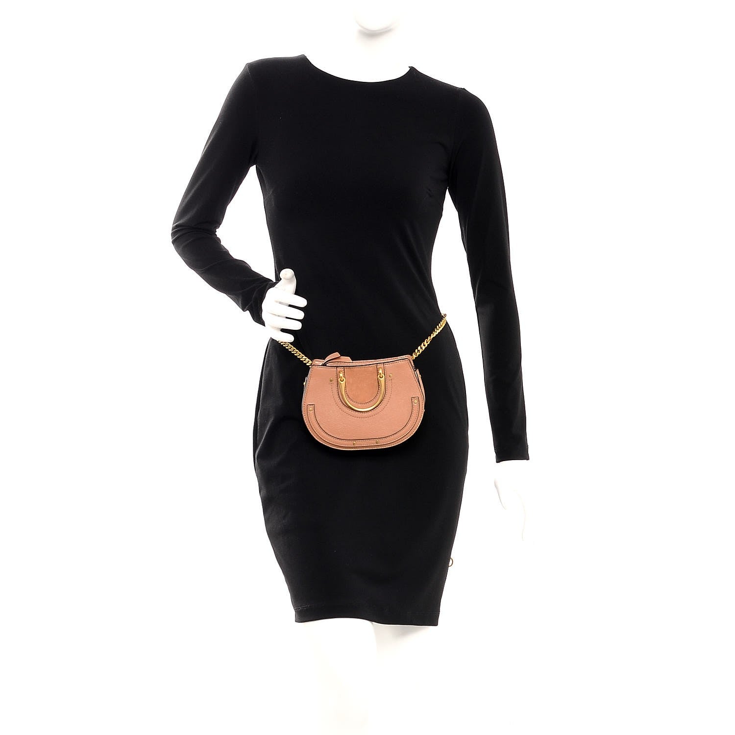 Chloe Calfskin Suede Mini Pixie Signature Belt Bag Nougat 2 of 9