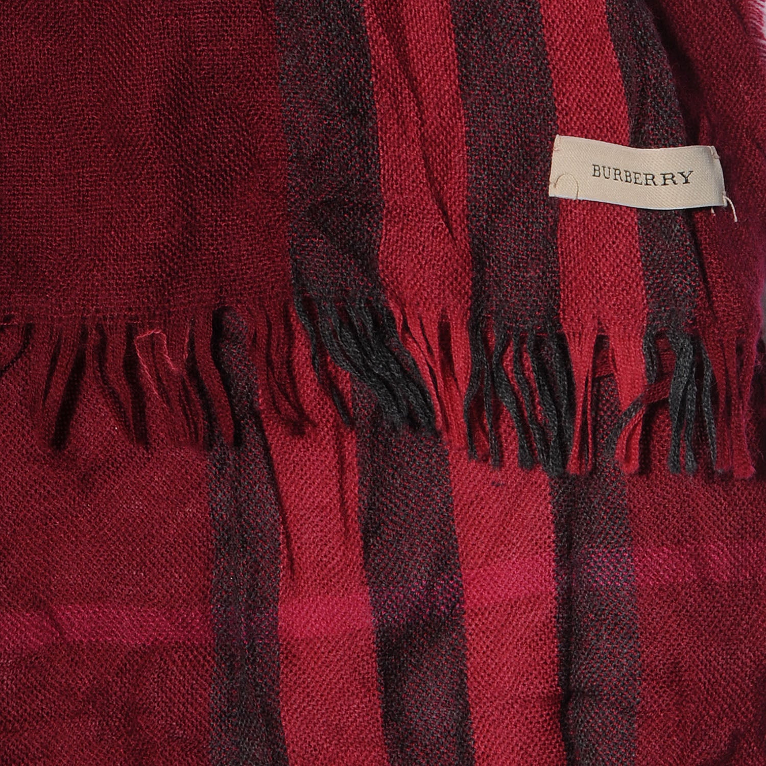 Burberry Wool Silk Lightweight Scarf Damson Pink 4 of 5