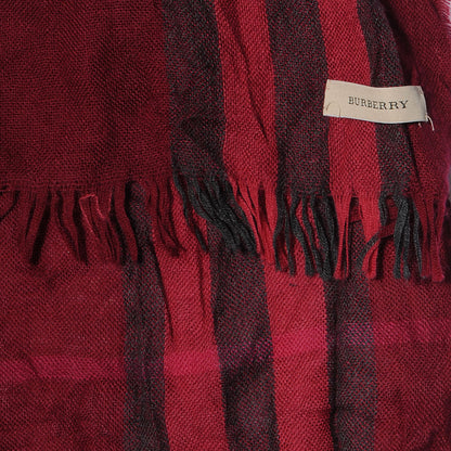Burberry Wool Silk Lightweight Scarf Damson Pink 4 of 5