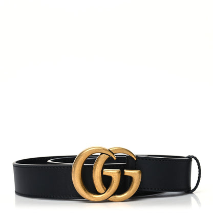 Gucci Calfskin Double G 30mm Belt 80 32 Black 1 of 5