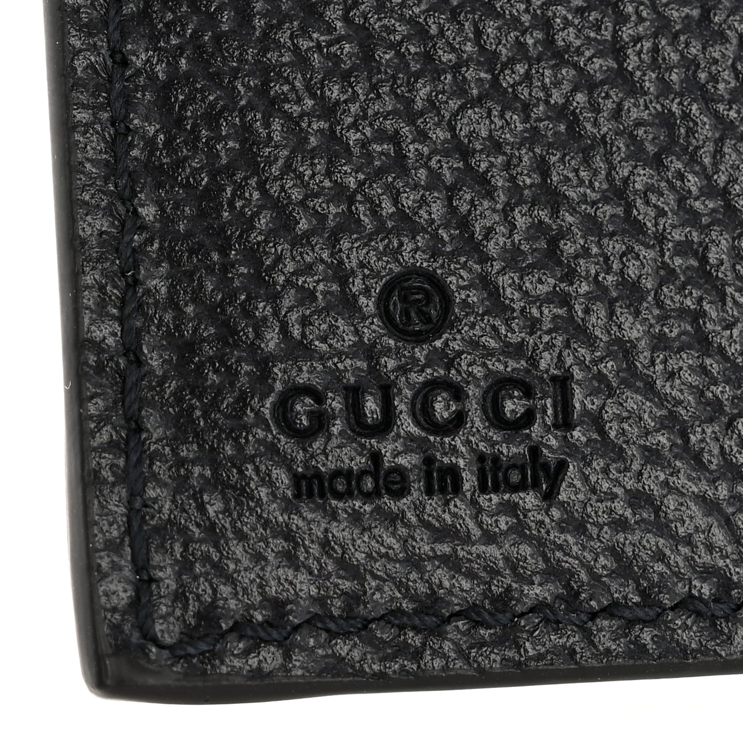 GG Supreme Monogram Textured Dollar Calfskin Web Ophidia Card Case Beige Blue