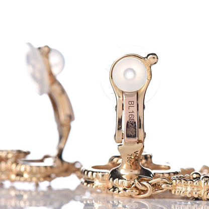 Van Cleef & Arpels 18K Yellow Gold Mother of Pearl Black Onyx 3 Motifs Magic Alhambra Earrings 4 of 4