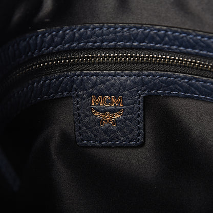 MCM Calfskin Studded Medium Crossbody Blue 7 of 11