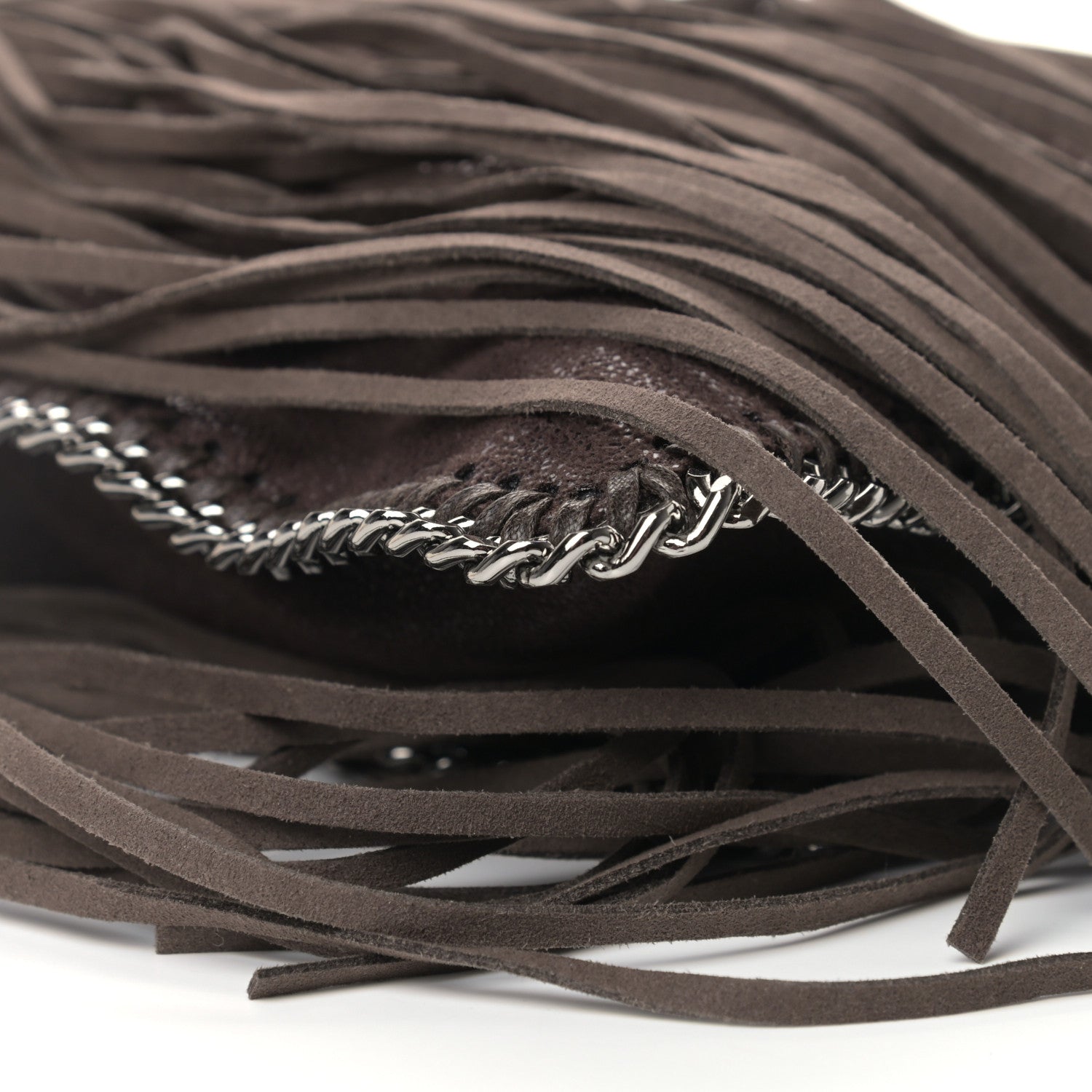 Stella McCartney Shaggy Deer Fringe Flat Crossbody Brown 7 of 8