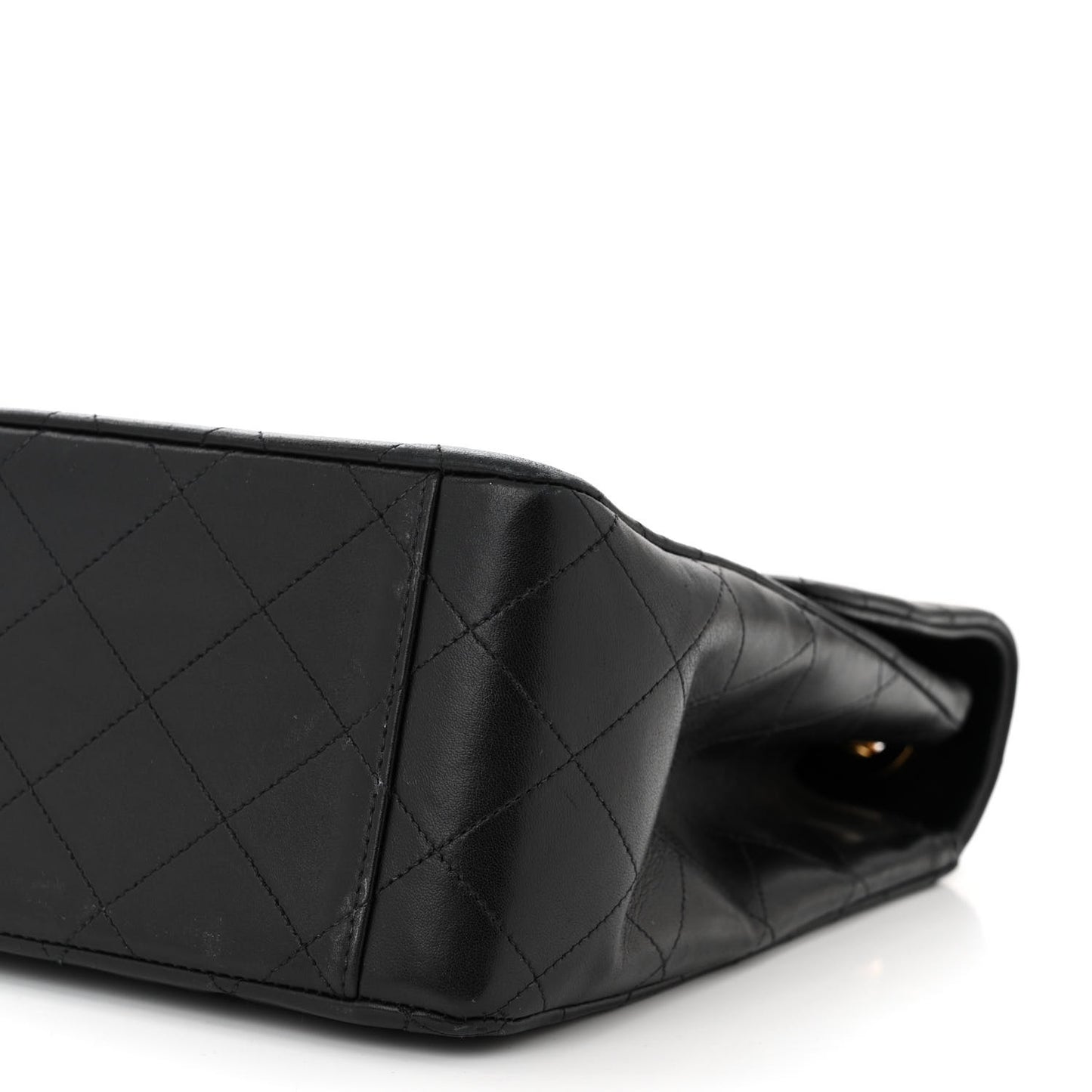 Lambskin Quilted XL Jumbo Single Flap Black
