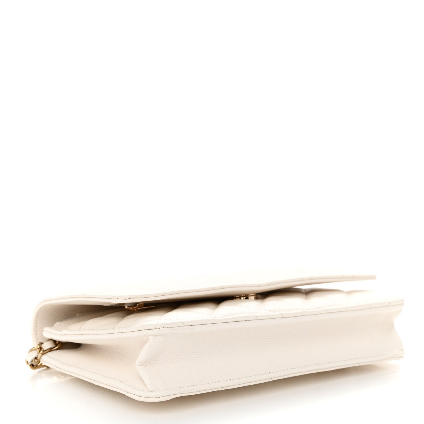 Caviar Quilted Wallet On Chain WOC White