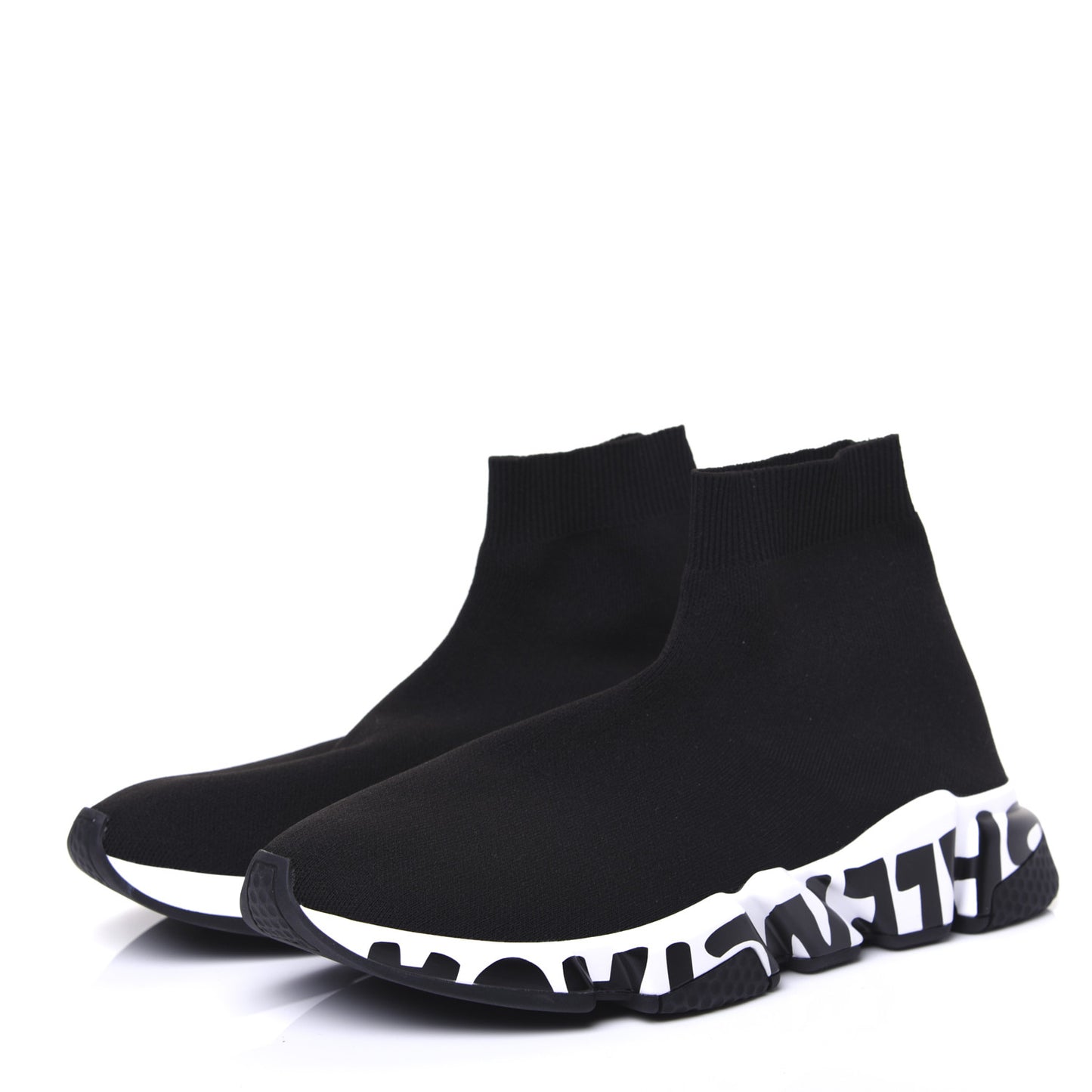 Neoprene Knit Womens Speed Graffiti Sneakers 41 Black White