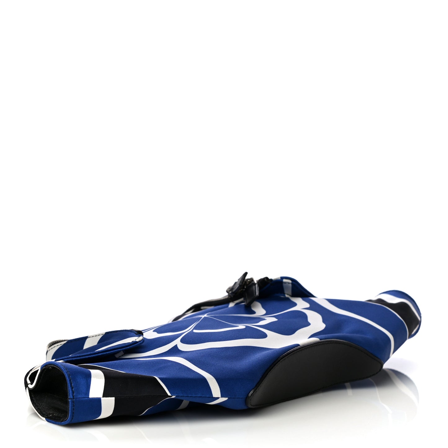 Silk Flower Collage De Manta Clutch Royal Blue Black