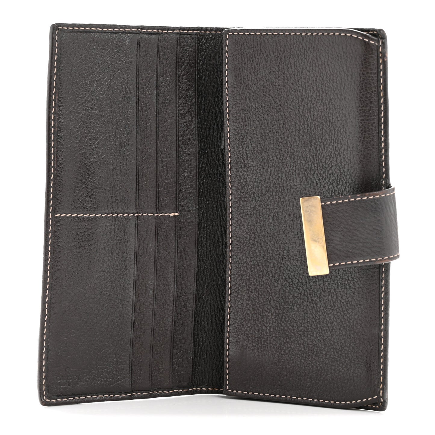 GG Plus Monogram Icon Bar Continental Flap Wallet Dark Brown