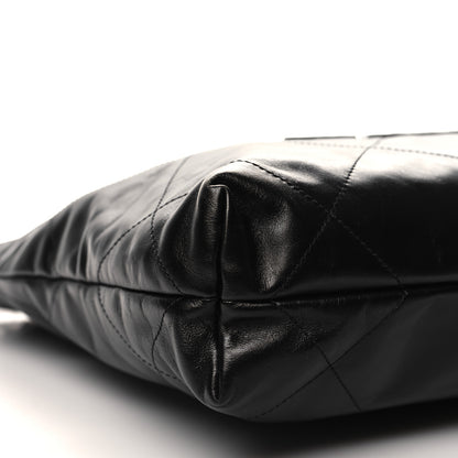 Chanel Shiny Calfskin Quilted Small Chanel 22 So Black 10 of 11