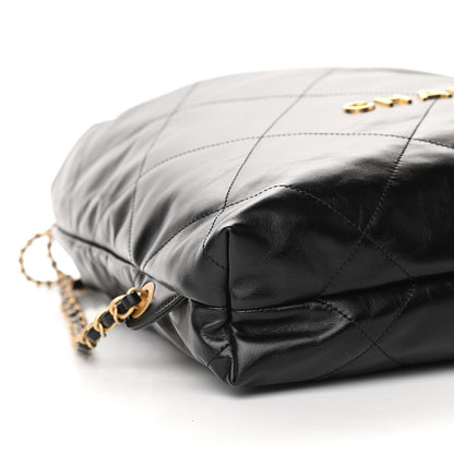 Chanel Shiny Calfskin Quilted Chanel 22 Backpack Black 9 of 10