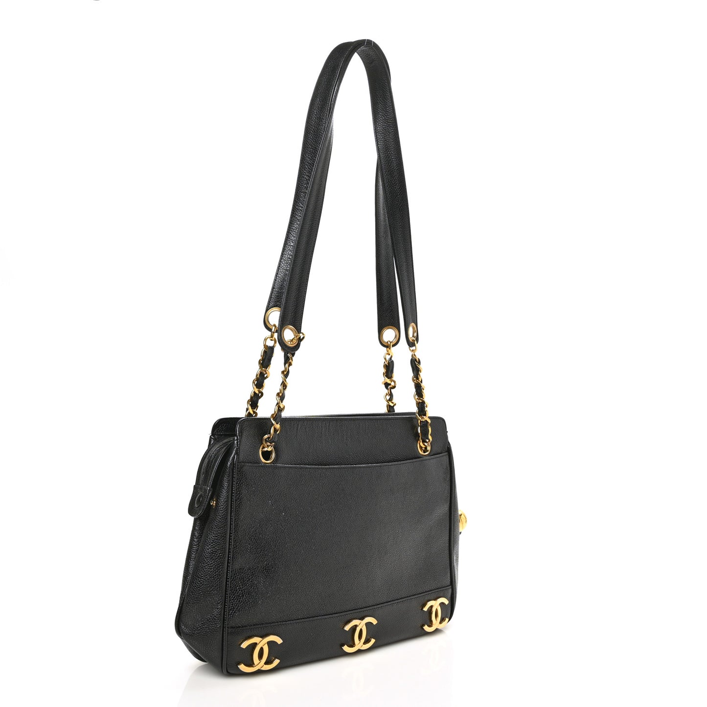 Caviar CC Shoulder Bag Black
