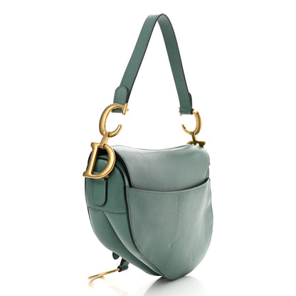 Christian Dior Shiny Goatskin Saddle Bag Green 3 of 14