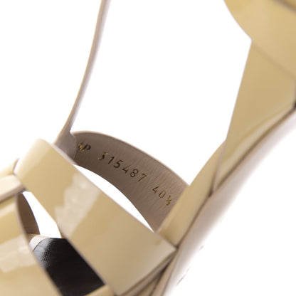 Saint Laurent Patent Tribute 105 Platform Sandals 40.5 Nude Powder 9 of 10