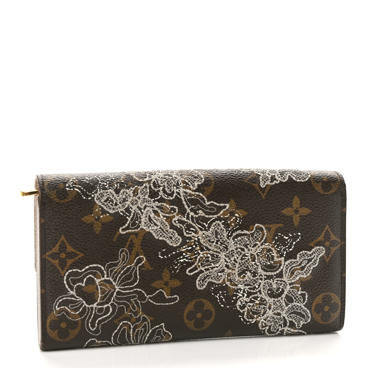 Louis Vuitton Monogram Dentelle Sarah Wallet Silver 3 of 9