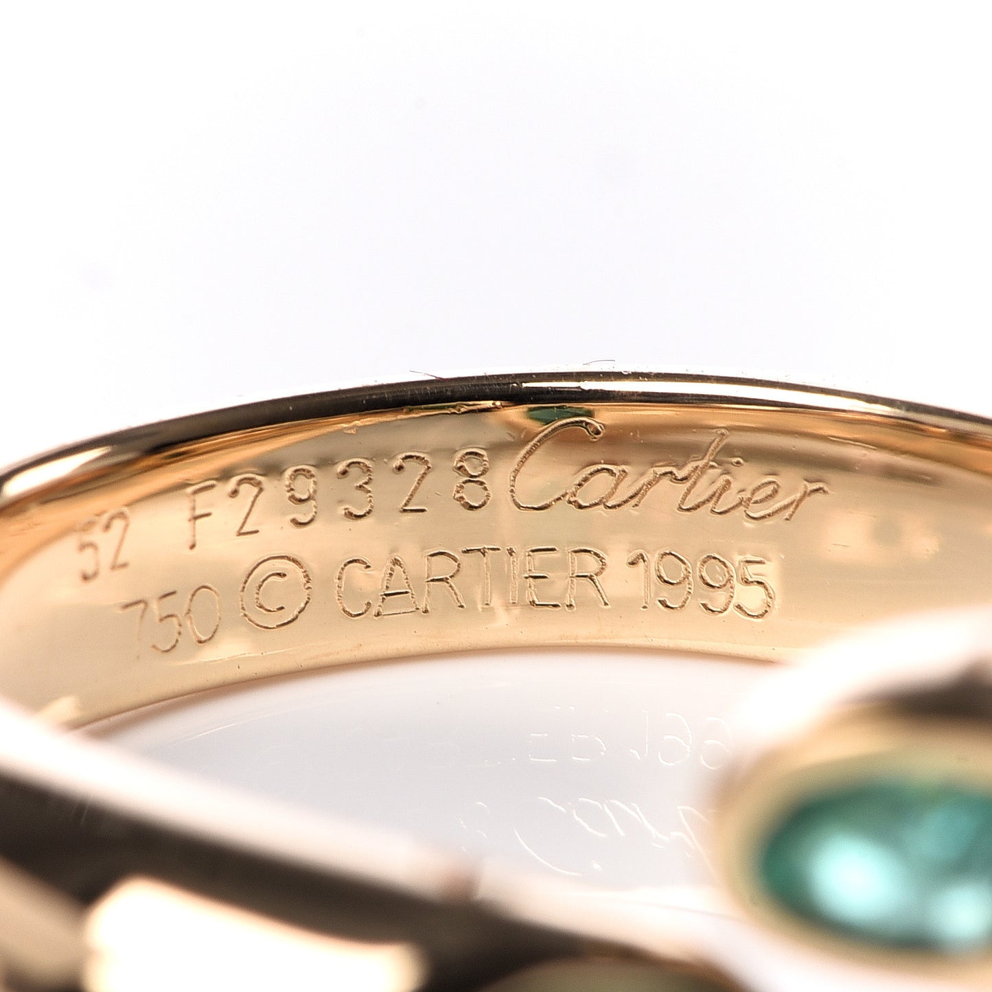 18K Yellow Gold Emerald Ellipse Deux Tetes Croisees Bypass Ring 52 6