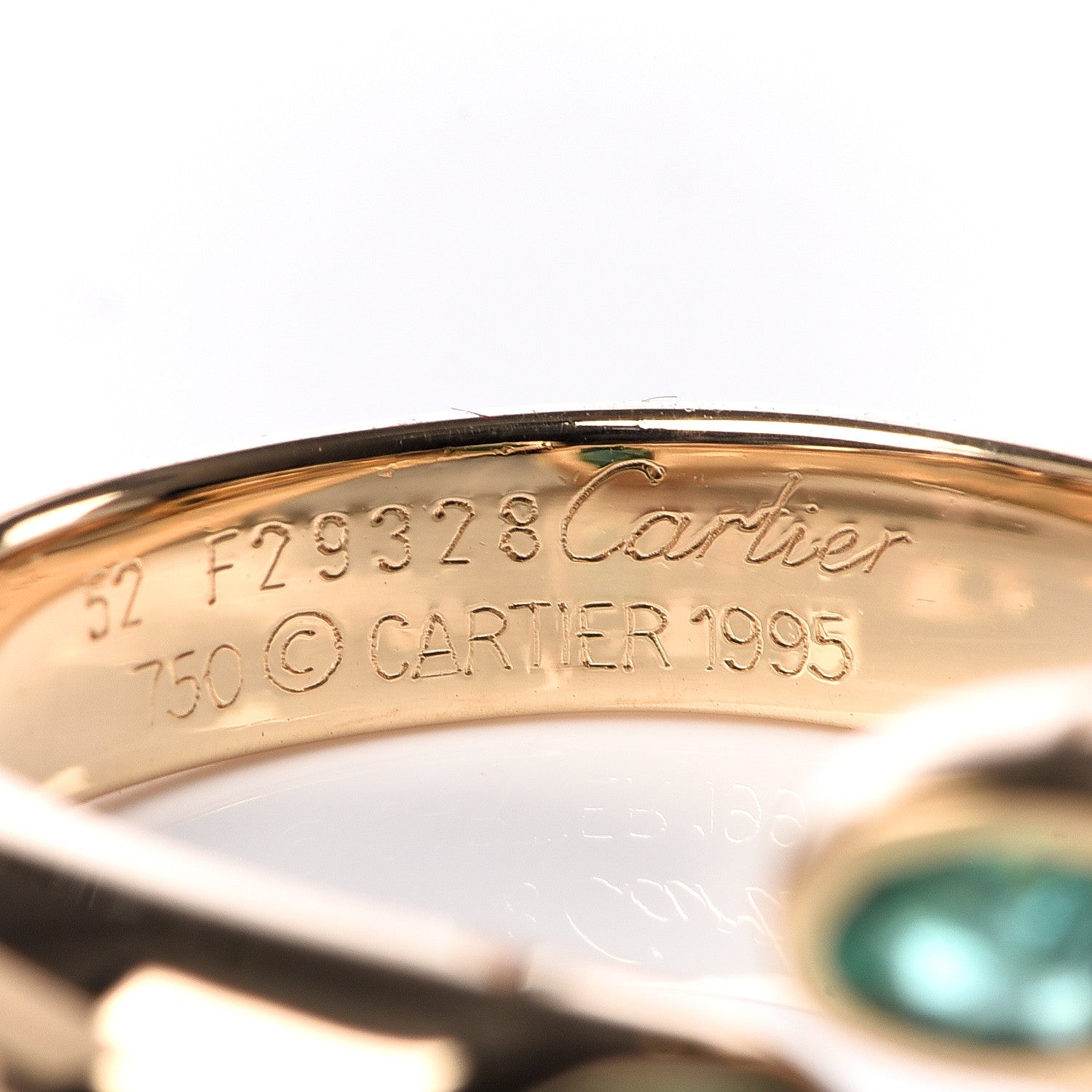Cartier 18K Yellow Gold Emerald Ellipse Deux Tetes Croisees Bypass Ring 52 6 4 of 4