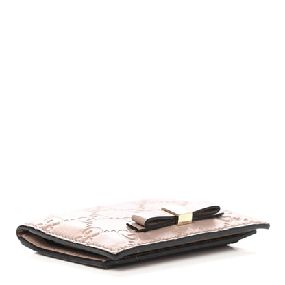 Gucci Guccissima Bow Train Pass Case Soft Pink 4 of 7