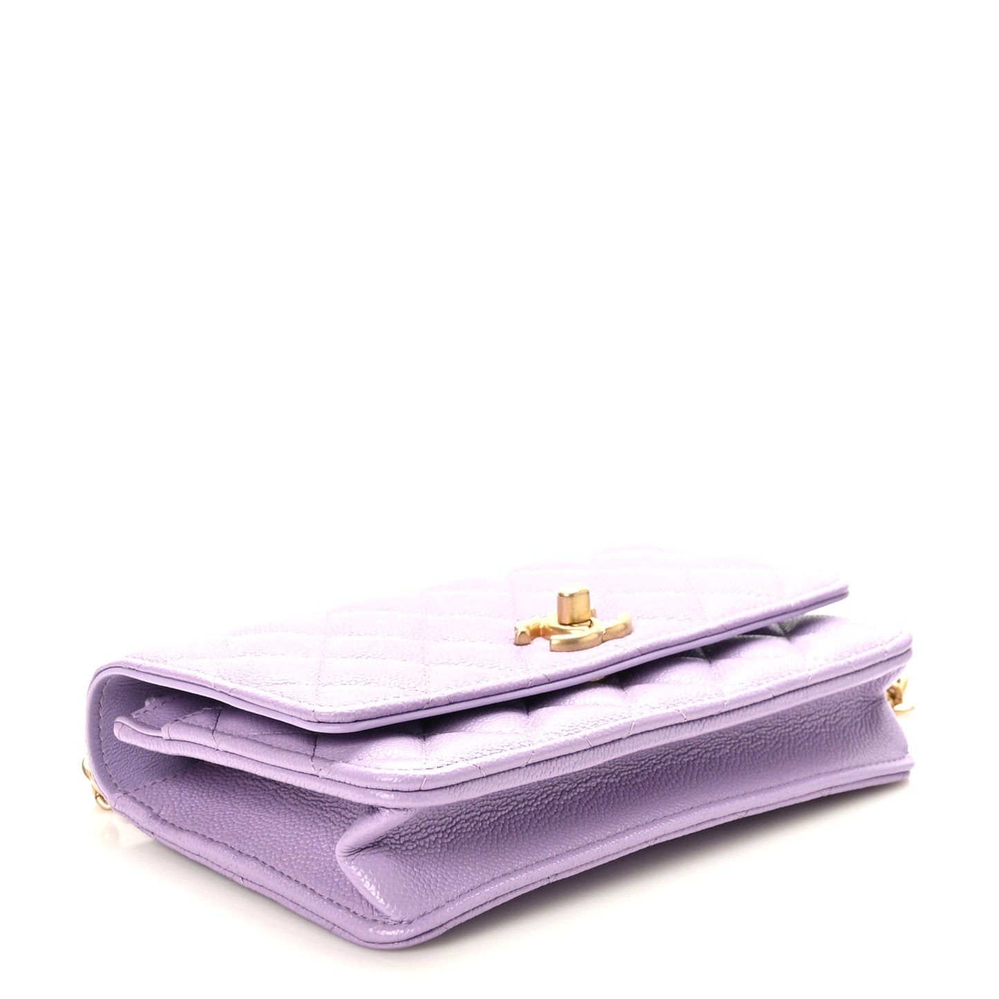 Caviar Quilted Sweetheart Wallet On Chain WOC Light Purple