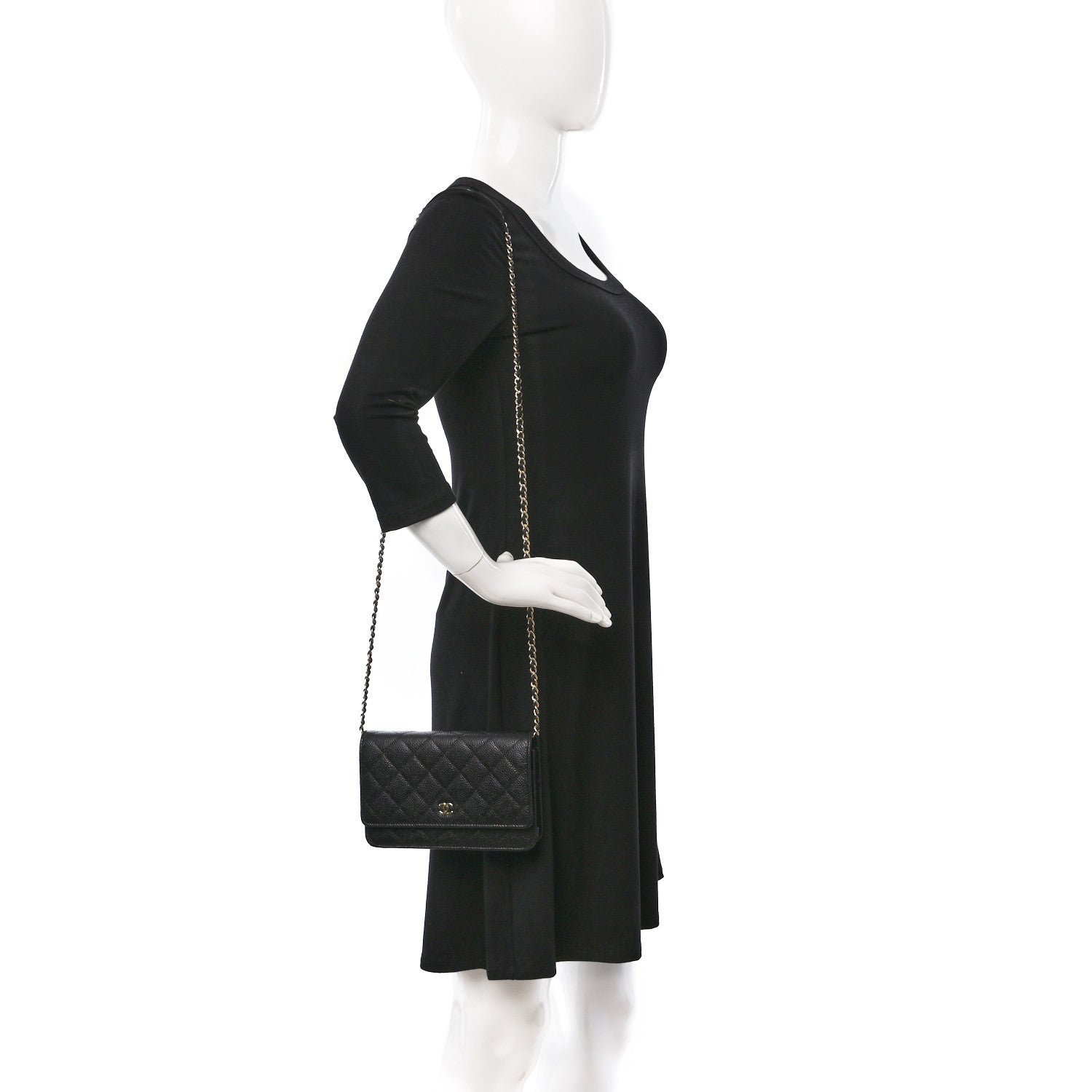 Chanel Caviar Quilted Wallet on Chain WOC Black 2 of 11