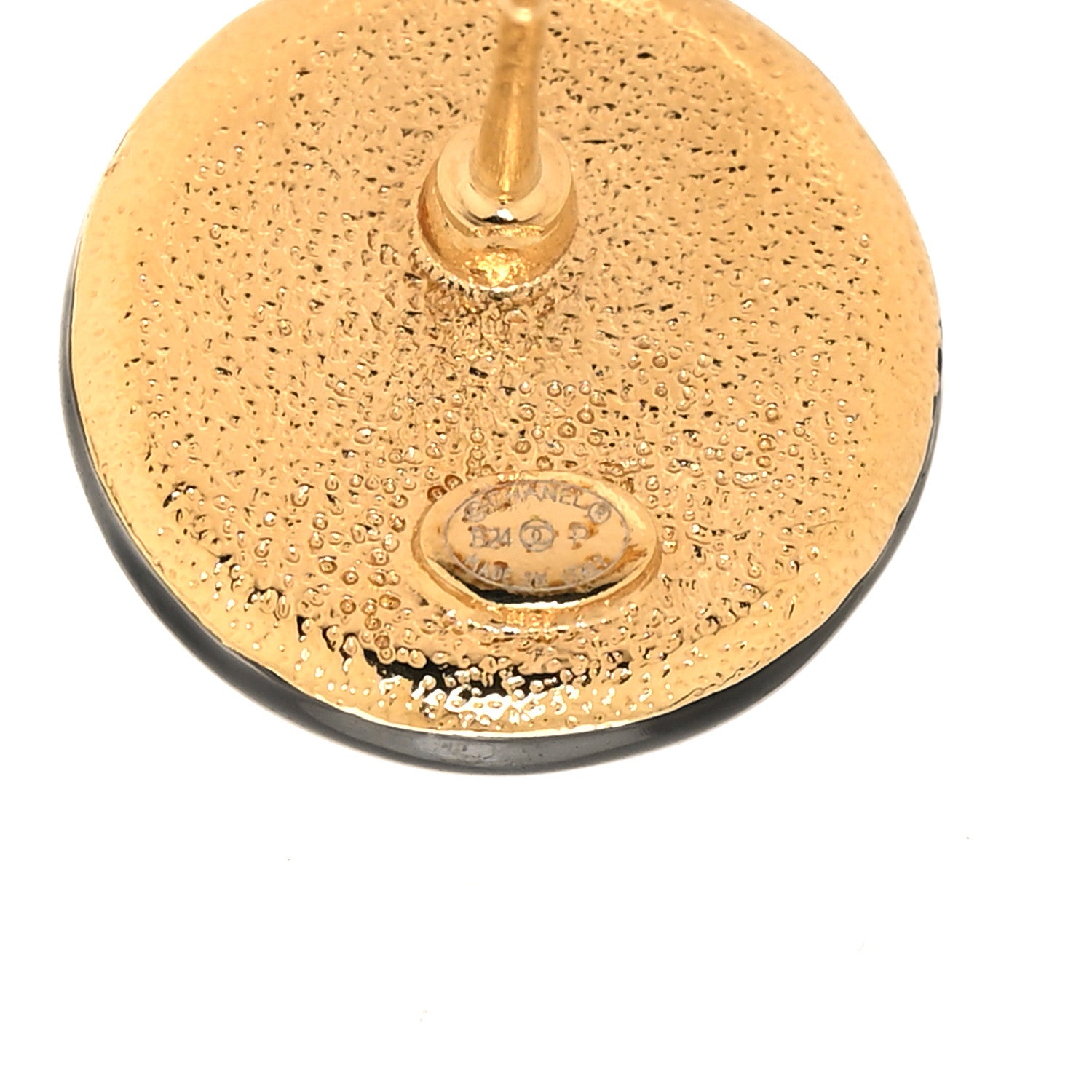 Chanel Pearl Coco Round Earrings Gold Pearly White 4 of 4