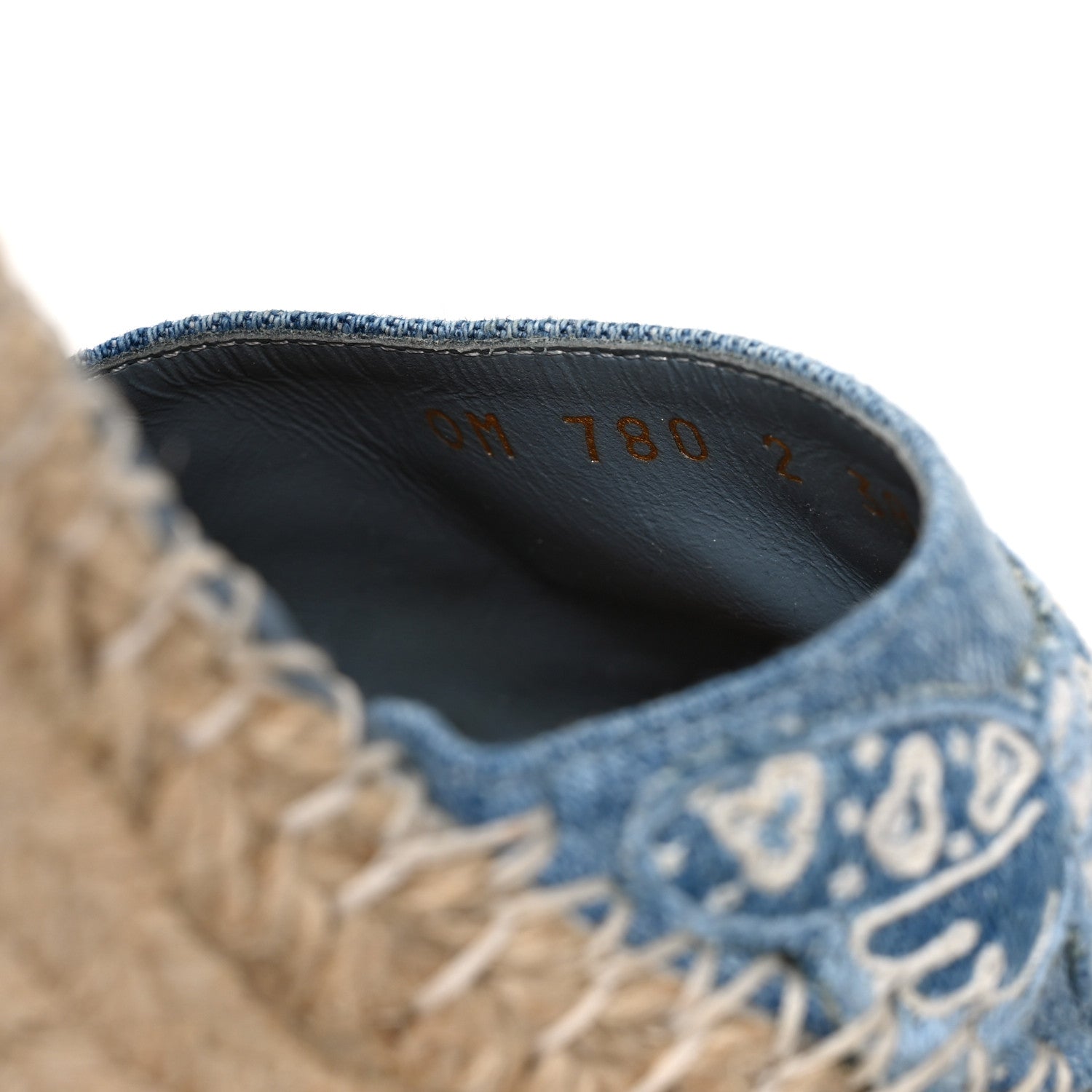 Valentino Garavani Denim Butterfly Embroidered Rockstud Ankle Wrap Espadrille Wedges 38 Light Denim 8 of 8