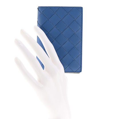Bottega Veneta Calfskin Intrecciato Flap Card Case Deep Pacific Travertine 2 of 7