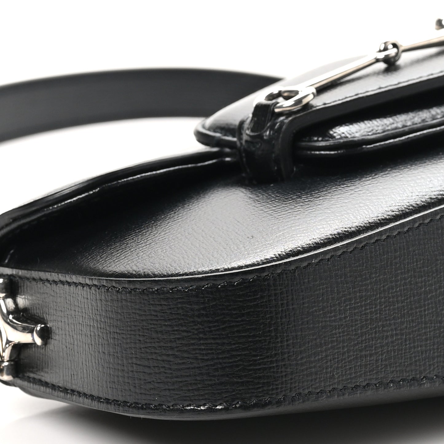 Demetra Mini Horsebit 1955 Asymmetric Shoulder Bag Black