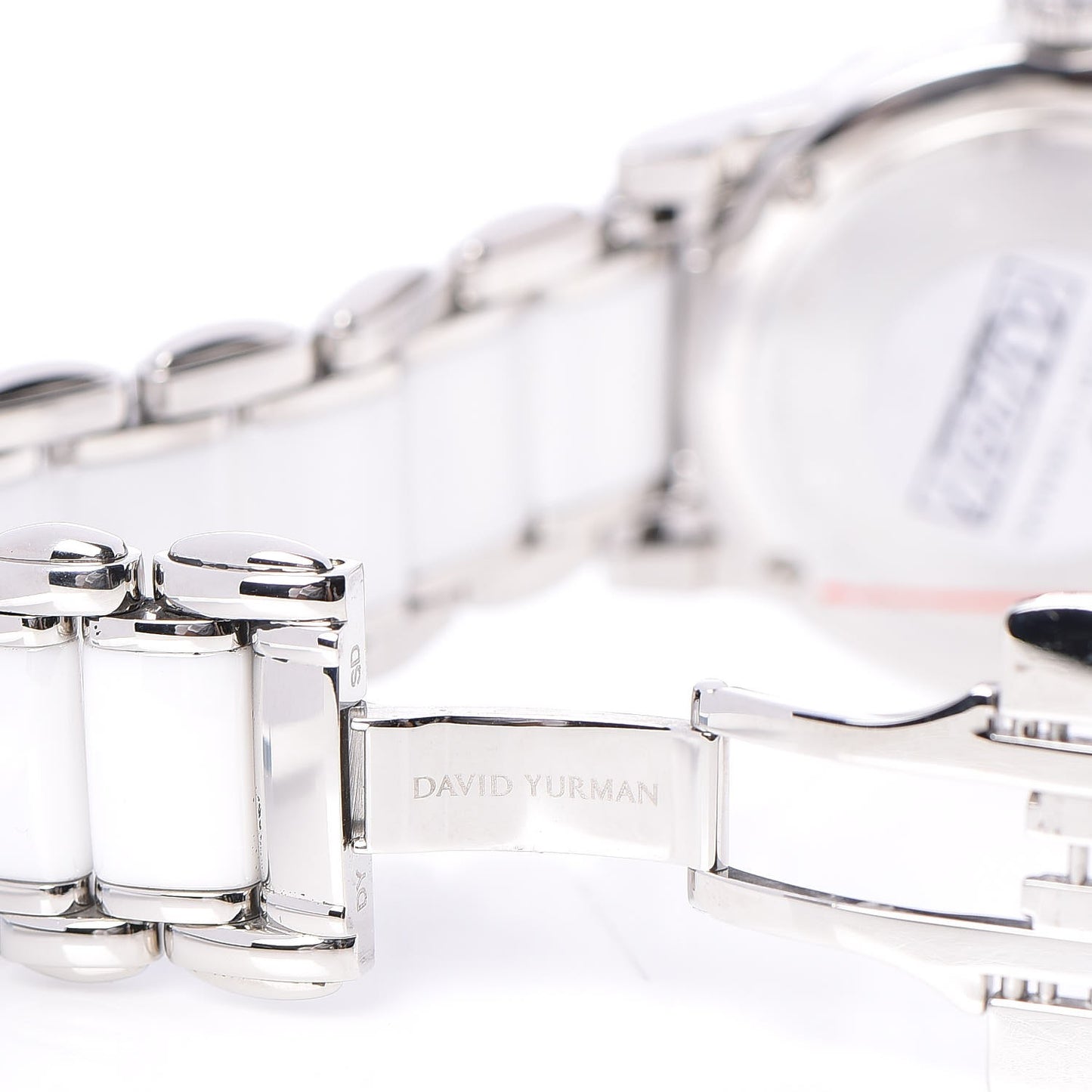 Stainless Steel Ceramic Diamond 38mm Classic Quartz Watch White
