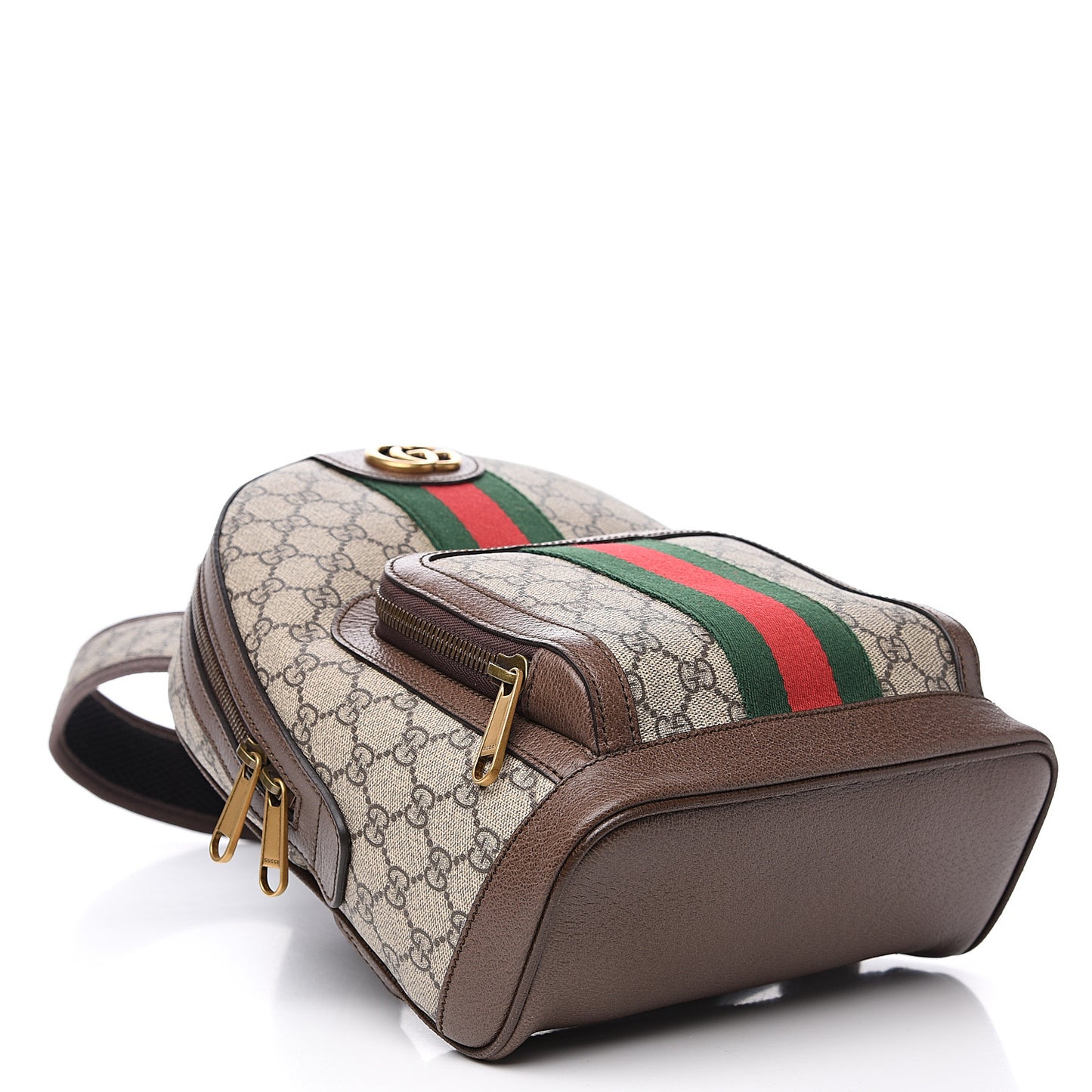 GG Supreme Monogram Calfskin Web Small Ophidia Day Backpack Beige Ebony New Acero