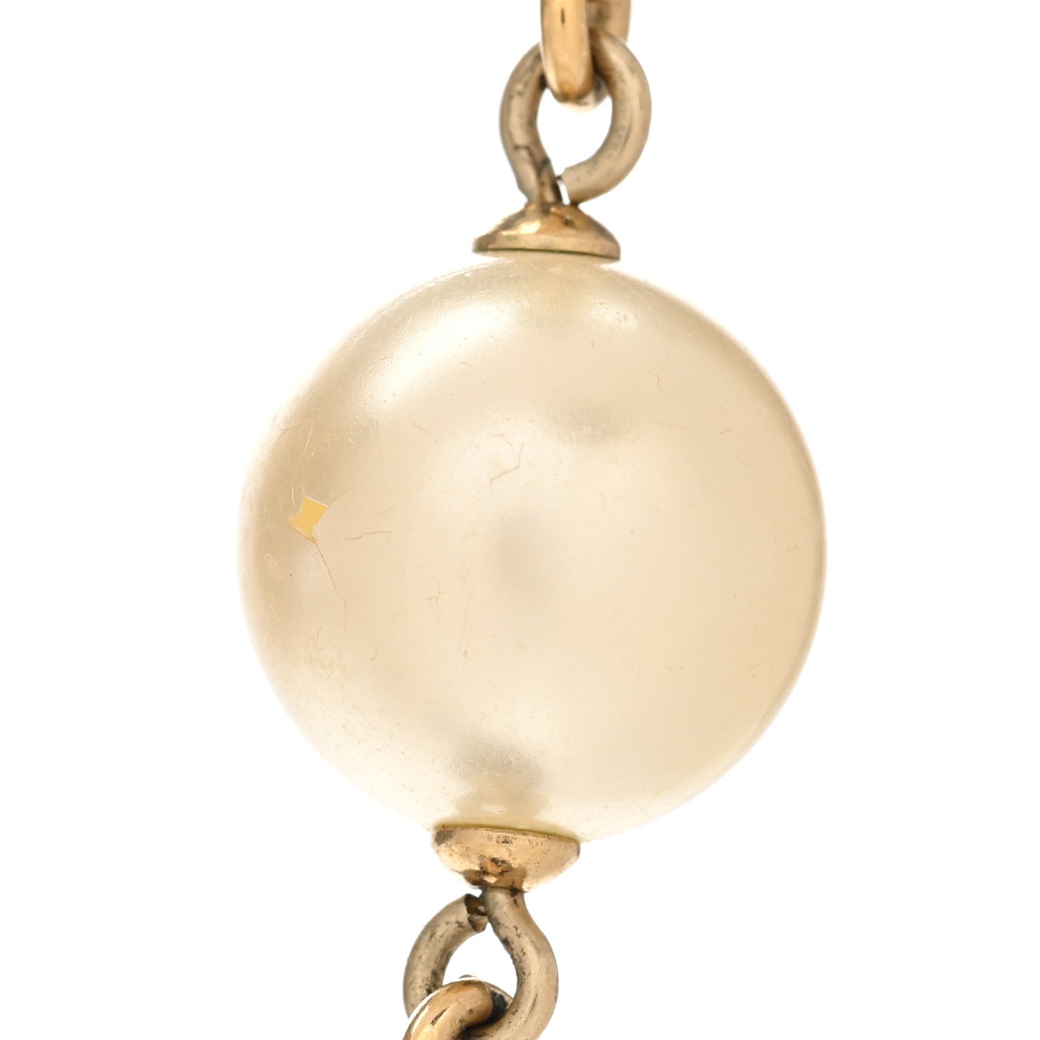 Chanel Enamel Bead Pearl CC Necklace Gold 6 of 7