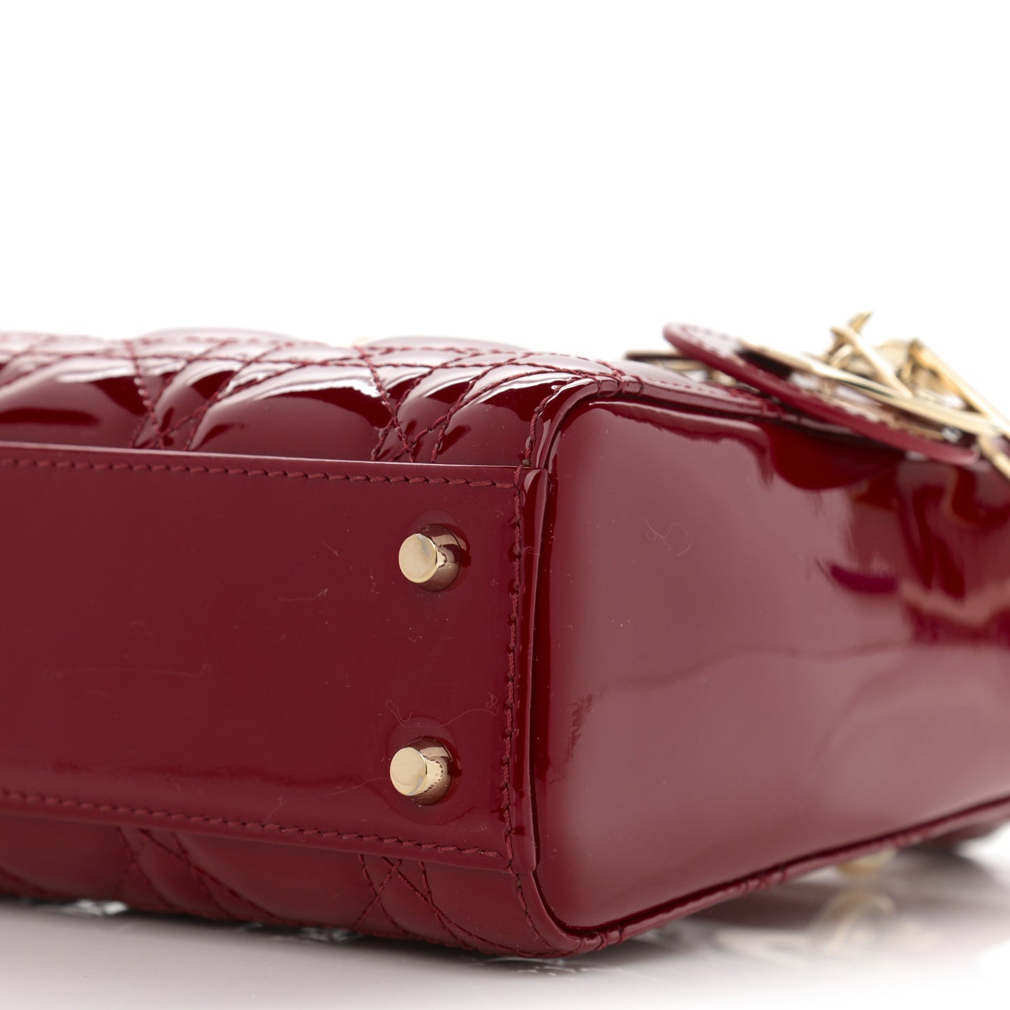 Patent Cannage Mini Lady Dior Red