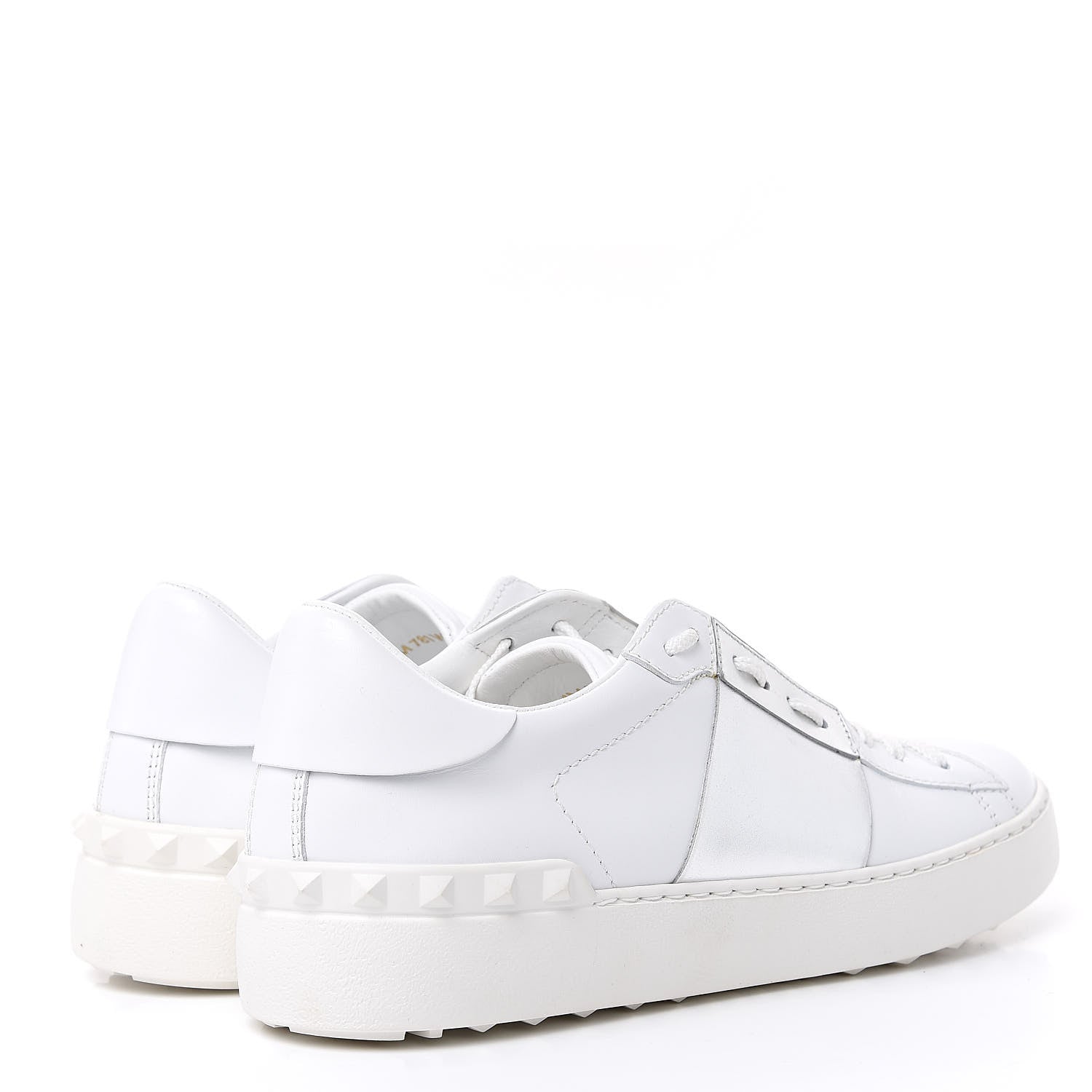 Valentino Garavani Calfskin Rockstud Open Sneakers 40 White Pewter 4 of 9